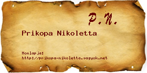 Prikopa Nikoletta névjegykártya