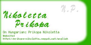 nikoletta prikopa business card